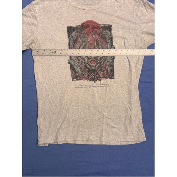 Men's Fear of the Unknown Graphic Quote T-Shirt Size M Gray - Picture 4 of 11